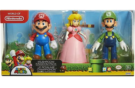 World Of Nintendo Super Mario Mushroom Kingdom Figure 3 Pack Mario