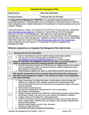 Fillable Online Nrcs Usda Cap Plan Criteria Checklist Ipm