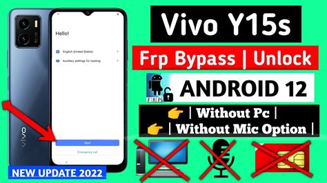 Vivo Y15s V2120 Frp Bypass Google Account Unlock Android 12