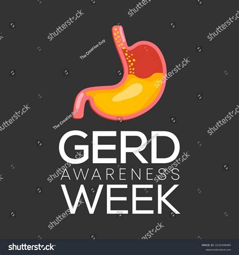 Gerd Awareness Week Gastroesophageal Reflux Disease Stock Vector