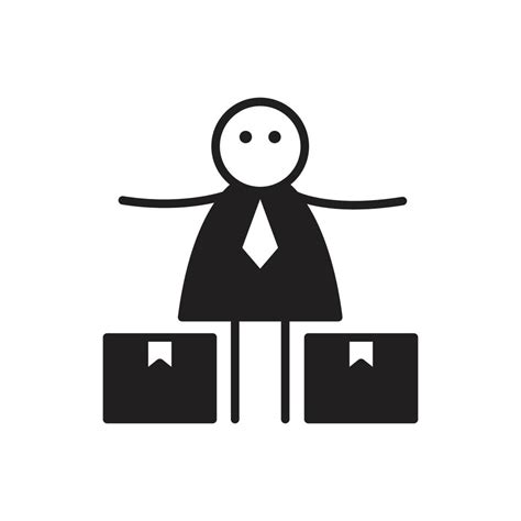 businessman and boxes stick figure illustration 8554758 Vector Art at ...