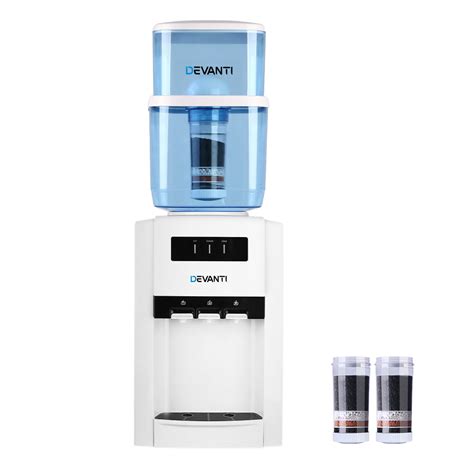 Water Cooler Purifier Bench Top 22 Litre Hot Cold 2 Bonus Filters Safety Variety Store