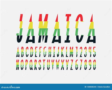 Jamaica Font Vector Alphabet Stock Vector Illustration Of Trendy