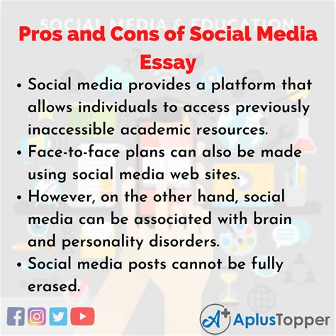 Pros And Cons Of Social Media Essay Essay On Pros And Cons Of Social