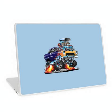 Classic Fifties Hot Rod Muscle Car Cartoon Laptop Skins sold by Chore ...