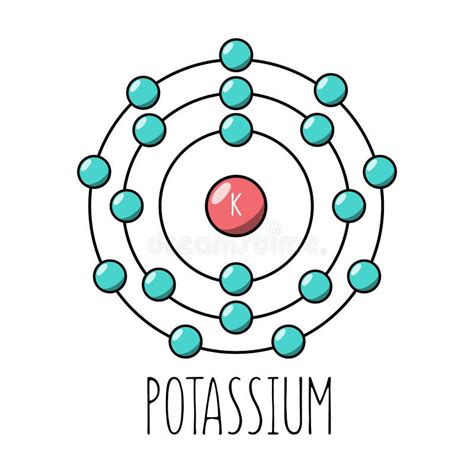 Modelo De átomo Bohr De Potasio Ilustración del Vector Ilustración de