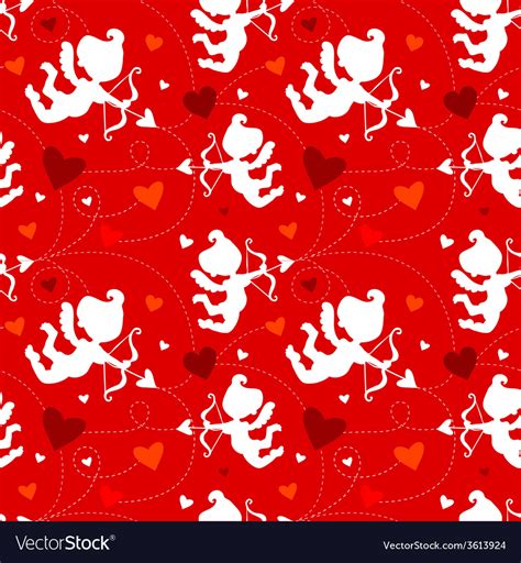 Seamless Pattern With Cupids Royalty Free Vector Image