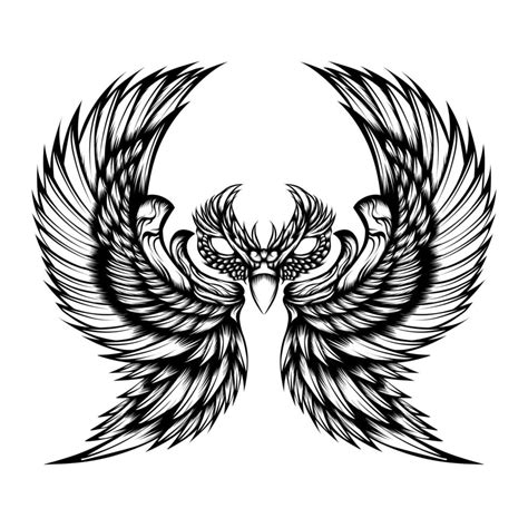 Vintage vector bird wings tattoo design 8347849 Vector Art at Vecteezy