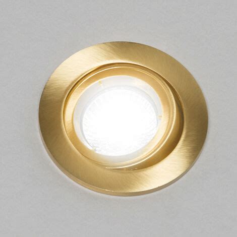 Litecraft Recessed Downlight Fire Rated Tiltable Spotlight Satin Brass