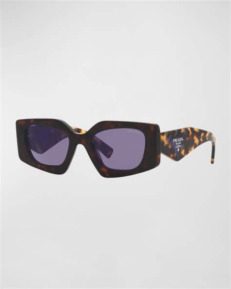 Prada Rectangle Acetate Sunglasses Neiman Marcus