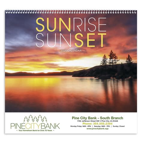 Sunrise Sunset Wall Calendar | Mines Press