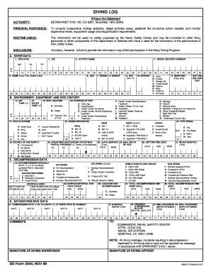 Fillable Online Dtic Dd Form Diving Log November Fax Email