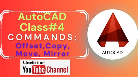 Offset Copy Move And Mirror Commands In Autocad Class Youtube