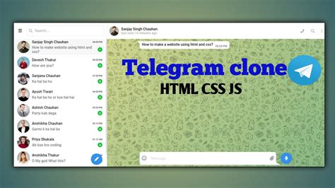 Telegram Clone Using Html Css And Javascript Telegram Web Clone In