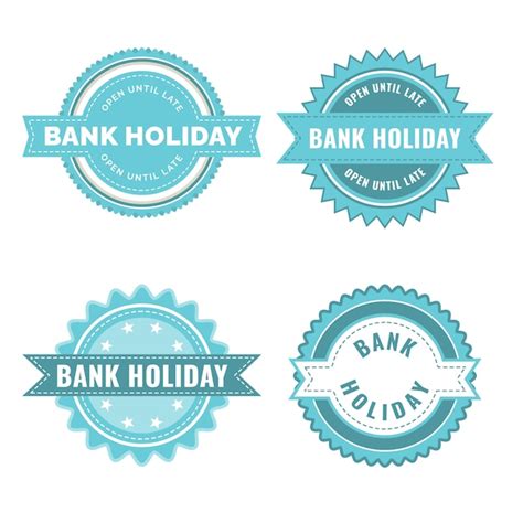 Free Vector | Flat design bank holiday stamps set