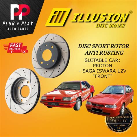 Illusion Proton Saga Iswara V Disc Brake Sport Slotted Rotor Front