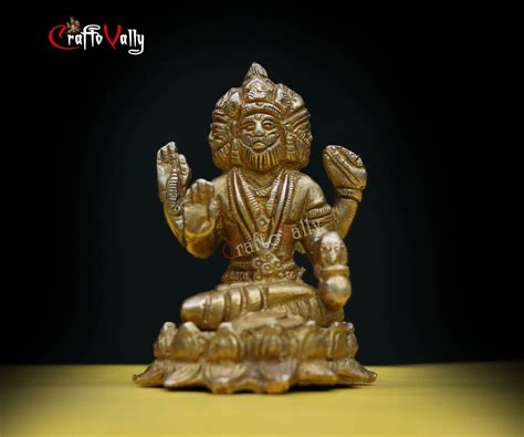 Brass Brahma 75cm Statue Brahma Sitting On Lotus Statue Brahma Hindu