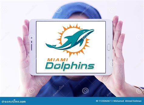 Logotipo Americano Da Equipa De Futebol Dos Miami Dolphins Fotografia