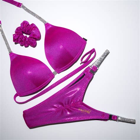 Pink Shine Posing Suit With Connectors Miss Bikini Fitness