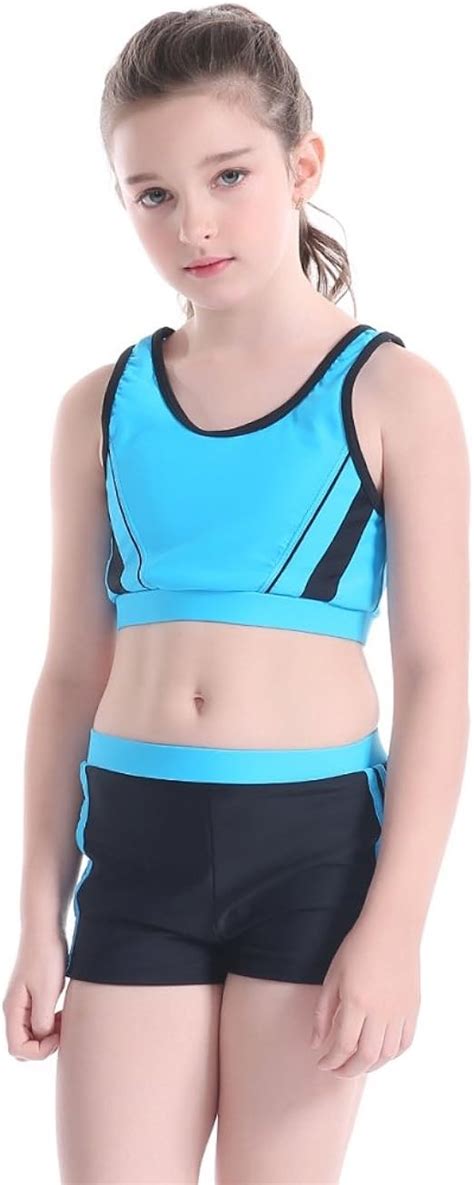 Bornbayb Mädchen Kinder Zwei Teilig Boyshort Tankini Badeanzug Rash