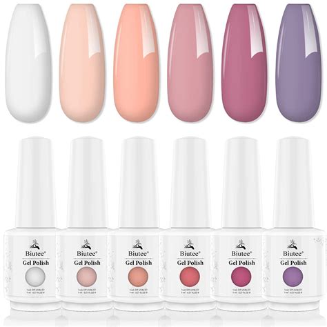 Biutee Pink Nude Gel Polish Kit Colors Gel Nail Polish Kit Natural Nudes Natural Shades Gel