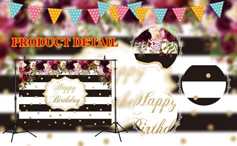 Amazon Allenjoy 7x5ft Happy Birthday Backdrop Golden Dots Red