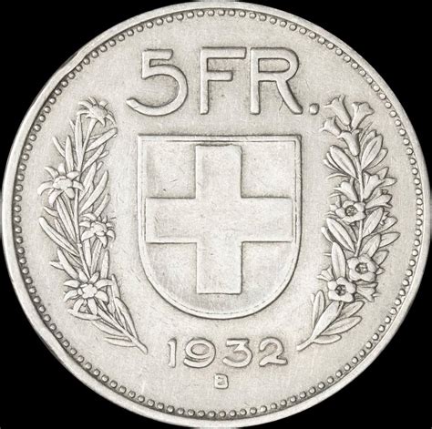 5 Franchi Svizzera 1932 Confoederatio Helvetica BB Historian Lugano