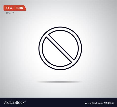 Stop Icon Prohibition No Symbol Red Circle Vector Image