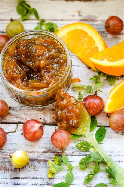 Gooseberry jam with orange and lemon balm - Larder Love