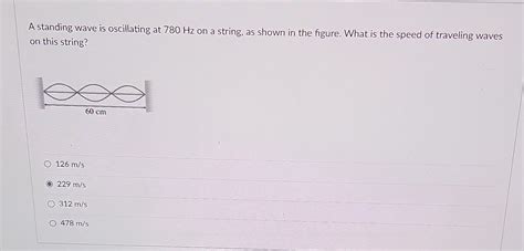 Solved A Standing Wave Is Oscillating At Hz On A String Chegg