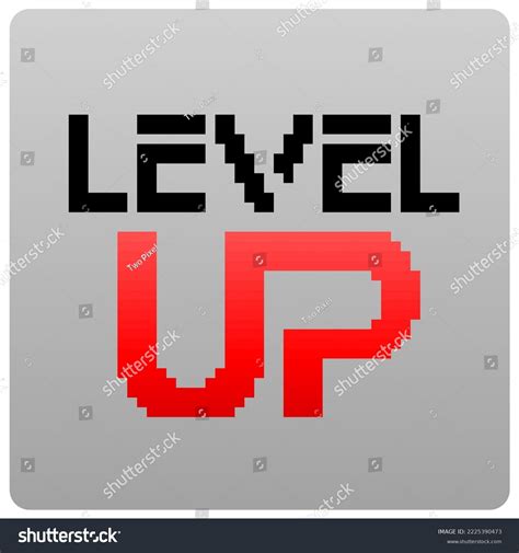 Levelup Pixel Art Show Letters Level Stock Vector Royalty Free