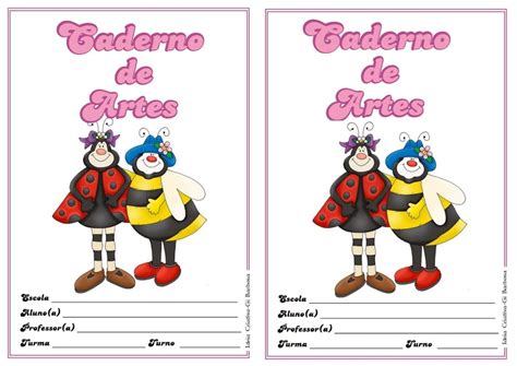 Capas Para Cadernos De Artes Tema Joaninhas