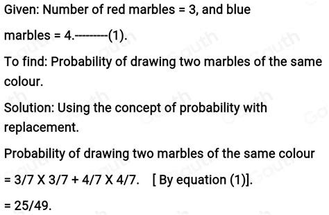 Solved A Bag Contains 3 Red Marbles And 4 Blue Marbles A Marble Is