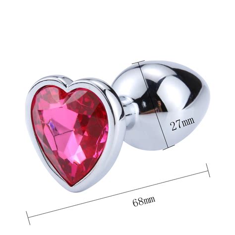 Metal Anal Plug Beads Best Small Heart Jewel Butt Plug For Gay Beginner