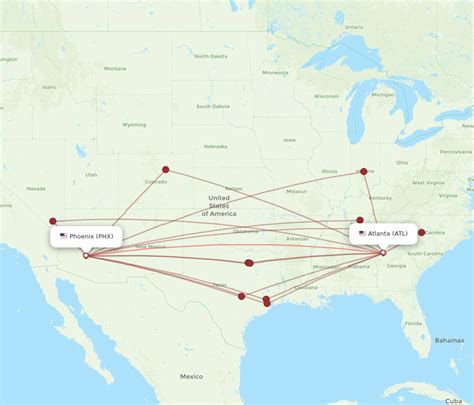 All Flight Routes From Atlanta To Phoenix Atl To Phx Flight Routes