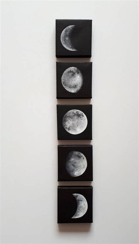 Hand Painted Moons Retro Moon Phases Retro Wall Decor Acrylic Moon ...