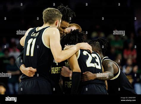 South Bend Indiana Usa Th Feb Wake Forest Players Huddle