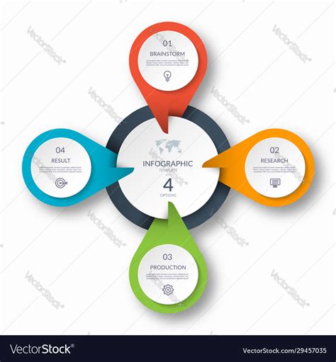 Infographic Circle Diagram Template With 4 Options