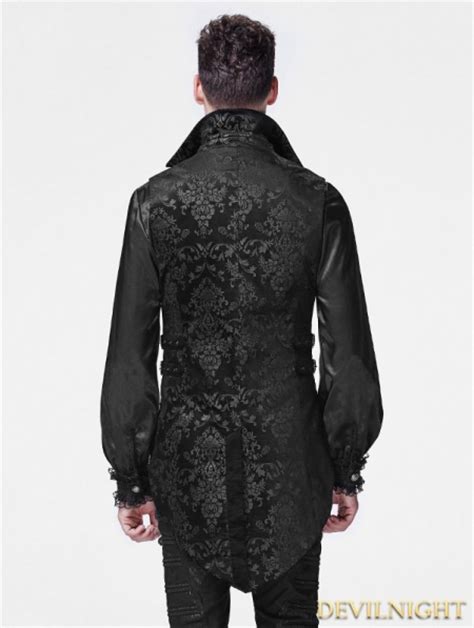 Black Printing Pattern Gothic Vest For Men Devilnight Co Uk