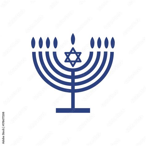 Menorah Hanukkah Icon Jewish Holiday Symbol Menorah Candelabra With