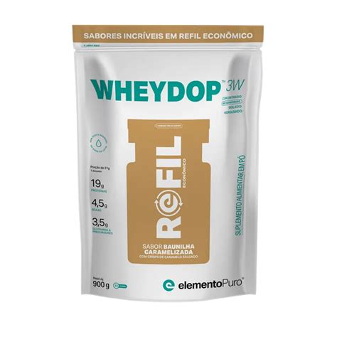 WHEYDOP 3W REFIL ELEMENTO PURO 900G Curitiba Nutrition Suplementos