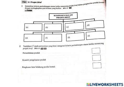 rbt ting  projek  worksheet  worksheets