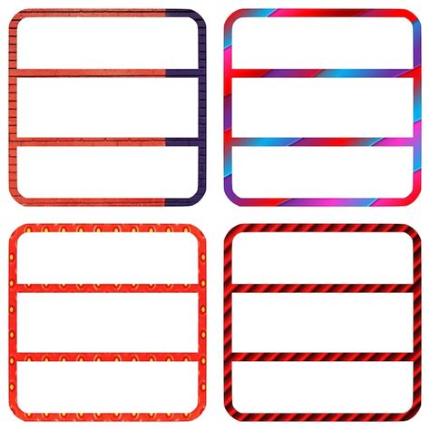 Premium Vector A Set Of Four Square Frames With A Red And White Border