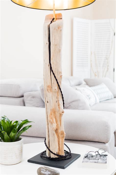 Driftwood Lamp With Black Lampshade ID Lights