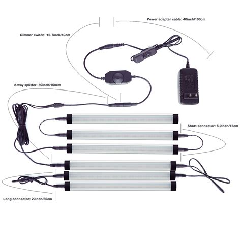 12v Linkable Led Under Cabinet Light Bar With Dimmer And Adapter2700k6