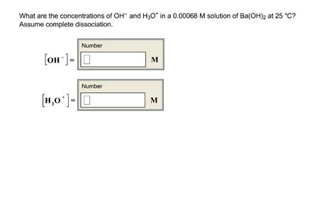 Solved What Are The Concentrations Of OH And H3O In A Chegg