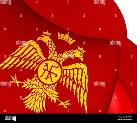 3d Flag Of Palaiologos Dynasty Byzantine Eagle 3d Illustration Stock