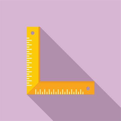 Carpenter Angle Ruler Icon Flat Style Vector Art At Vecteezy