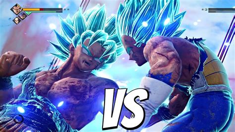 Goku SSB Kaioken Vs Vegeta SSB 1vs1 Gameplay PS4 Pro JUMP FORCE YouTube