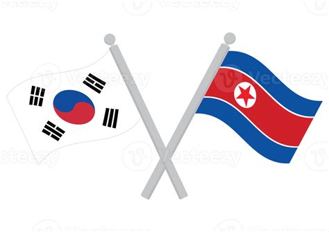 South Korea vs North Korea. Flags of South Korea and North Korea on ...